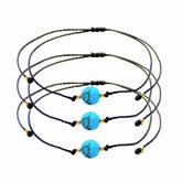 Libela Set de 3 Pulseras Libela Turquesa en Hilo Encerado Ajustable